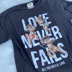 Love never fails angel too cherub